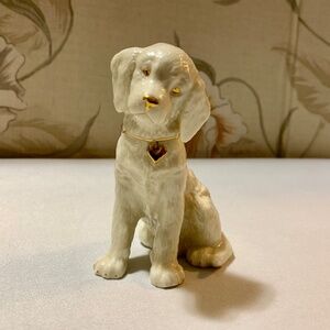 Vintage Lenox Porcelain Labrador Retriever Puppy Dog Figurine With Gold Heart
